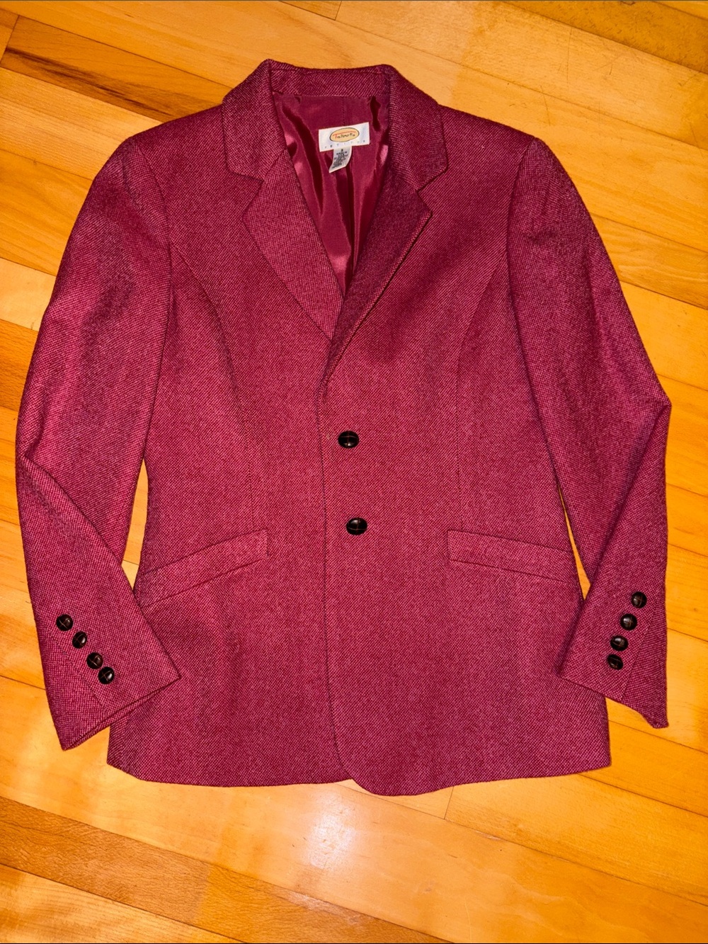 Women’s Burgundy Wool-Blend Blazer
